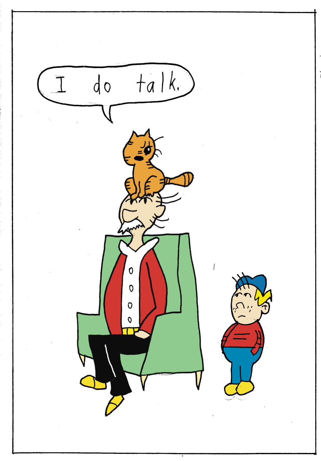 Heathcliff responds: I do talk.